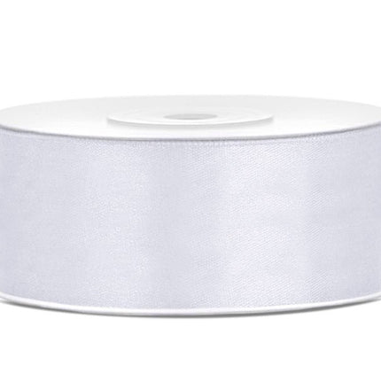 Satijn Lint Wit 25mm 25m van Partydeco koop je bij Partywinkel