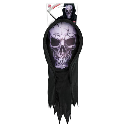 Schedel Masker Zwart Met Kap van Widmann koop je bij Partywinkel