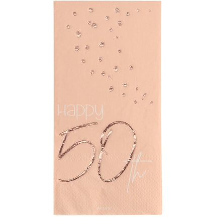 Servetten 50 Jaar Rose Goud 33cm 10st van Folat koop je bij Partywinkel