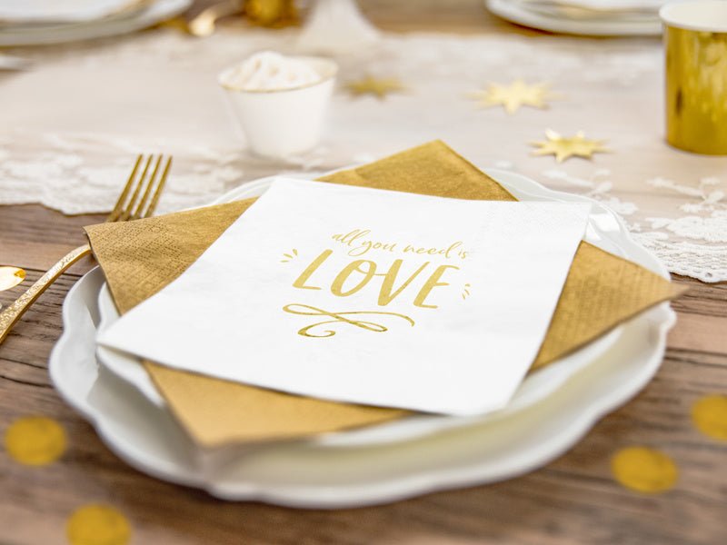 Servetten All You Need Is Love 33cm 20st van Partydeco koop je bij Partywinkel