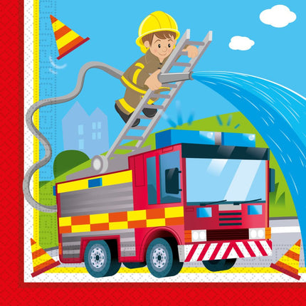 Servetten Brandweer 33cm 20st van Procos koop je bij Partywinkel