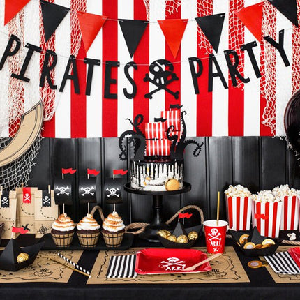 Servetten Gestreept Zwart 33cm 20st van Partydeco koop je bij Partywinkel