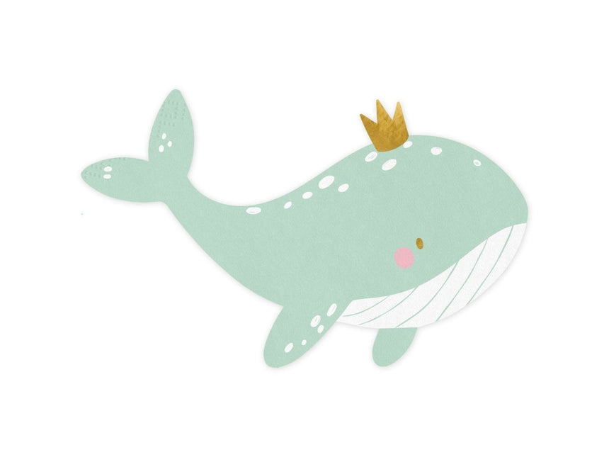 Servetten Walvis 16cm 20st van Partydeco koop je bij Partywinkel
