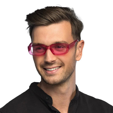Set 2 Partybrillen Techno (zwart en roze) van Boland koop je bij Partywinkel