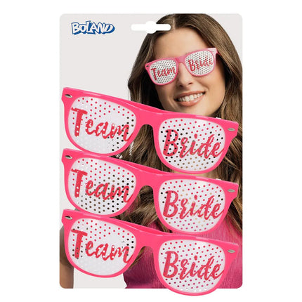 Set 3 partybrillen 'Team bride' van Boland koop je bij Partywinkel