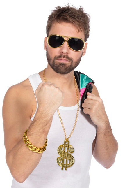 Rapper Accessoireset Goud 3 delig van Wilbers & Wilbers koop je bij Partywinkel