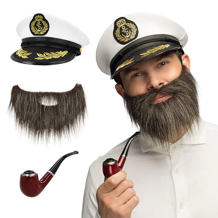 Set Sea captain (pet, baard en pijp) van Boland koop je bij Partywinkel