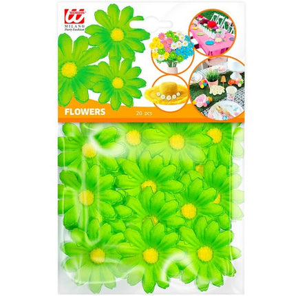 Set Van 20 Decoratieve Groene Bloemen van Widmann koop je bij Partywinkel