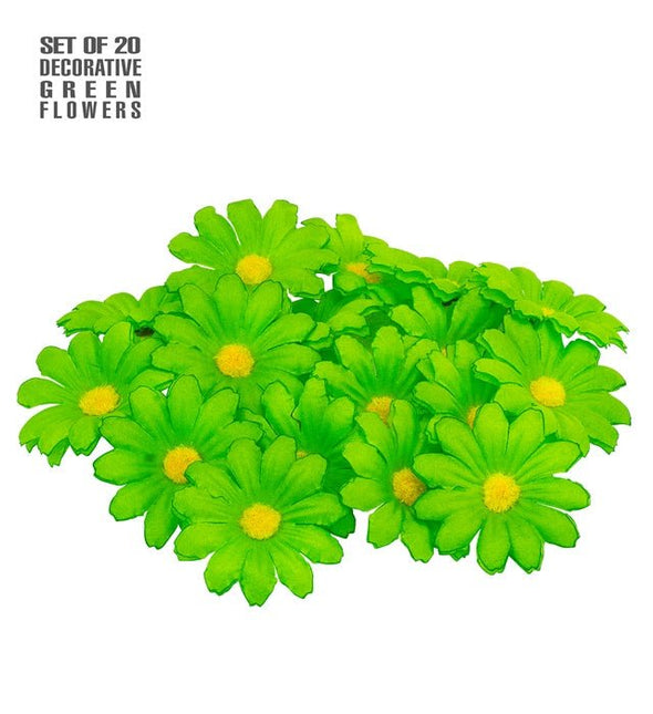 Set Van 20 Decoratieve Groene Bloemen van Widmann koop je bij Partywinkel