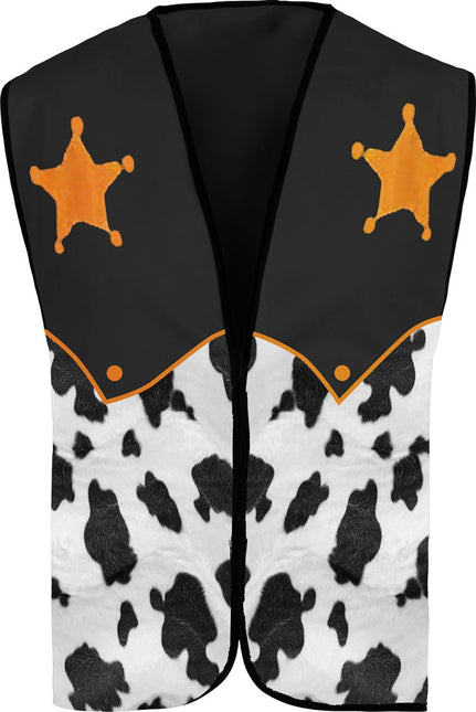 Sherrif Vest Zwart Wit Cowboy van Fiestas Guirca koop je bij Partywinkel