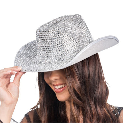 Zilveren Strass Cowboyhoed