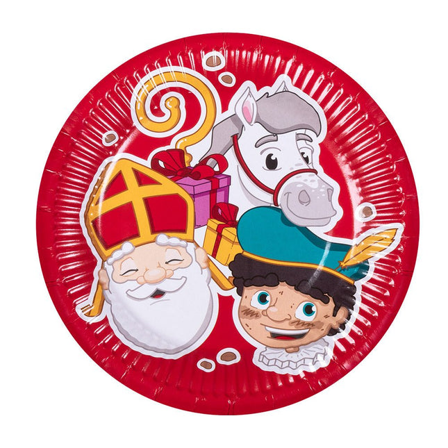 Sinterklaas Borden Papier 18cm 10st van Boland koop je bij Partywinkel