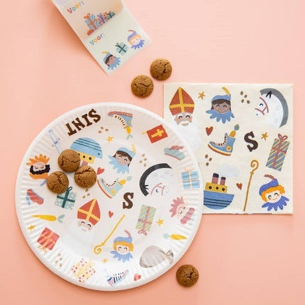 Sinterklaas Borden Sint En Piet 18cm 8st van Folat koop je bij Partywinkel