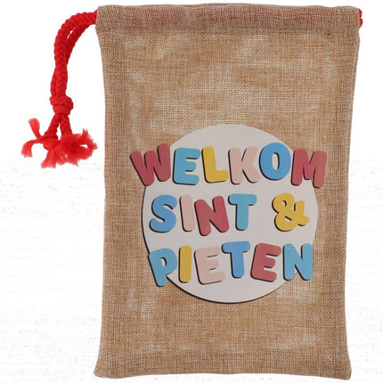 Sinterklaas Uitdeeltasje Jute 25cm van Folat koop je bij Partywinkel