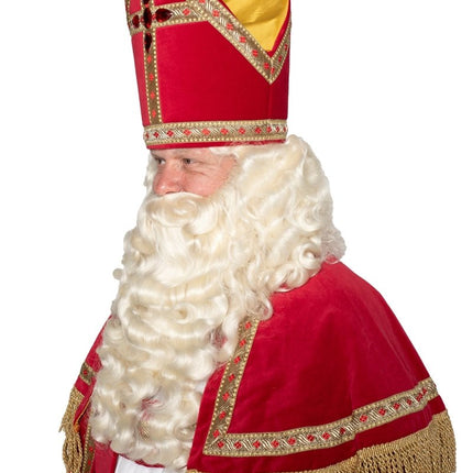 Sinterklaaspak Katoen Fluweel 4 delig van Haza Witbaard koop je bij Partywinkel