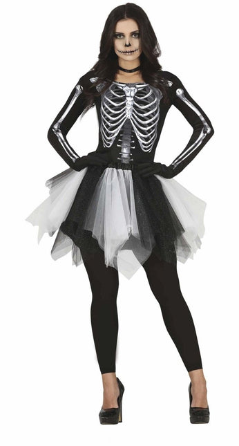 Skelet Halloween Jurk Dames Zwart van Fiestas Guirca koop je bij Partywinkel