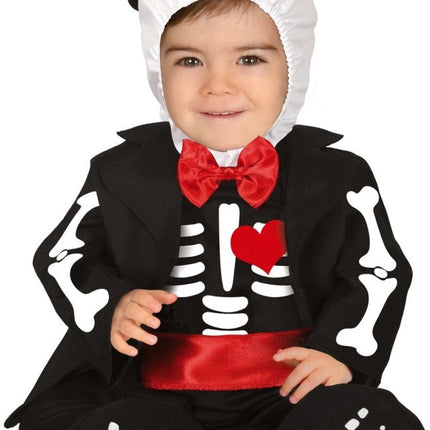 Skelet Halloween Kostuum Baby rode strik van Fiestas Guirca koop je bij Partywinkel