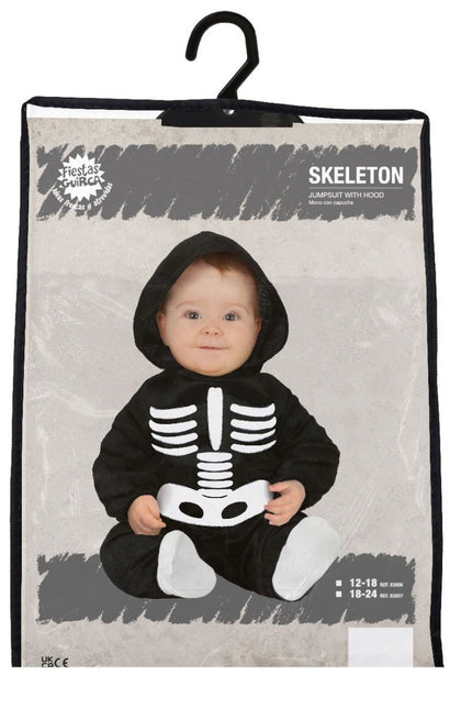 Skelet Halloween Kostuum Baby zwart - wit van Fiestas Guirca koop je bij Partywinkel