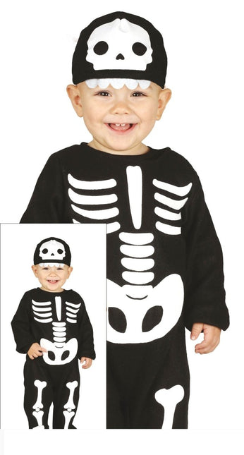Skelet Halloween Kostuum Baby Zwart Wit van Fiestas Guirca koop je bij Partywinkel