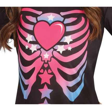 Skelet Halloween Kostuum Meisje Roze van Fiestas Guirca koop je bij Partywinkel