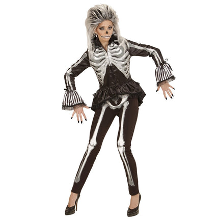 Skelet Jas Zwart Wit Dames van Widmann koop je bij Partywinkel