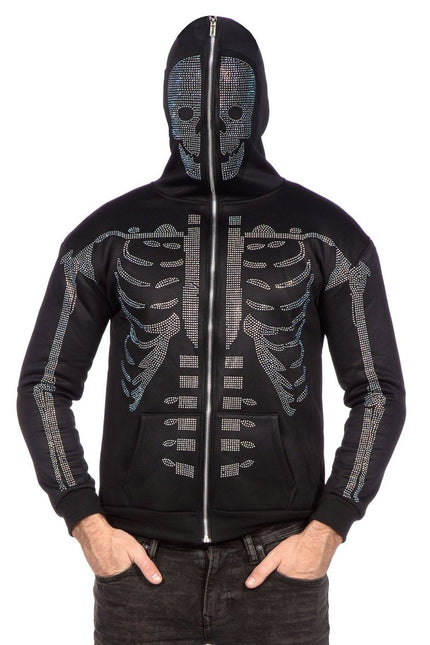 Skelet Vest Zwart Heren Strass van Wilbers & Wilbers koop je bij Partywinkel
