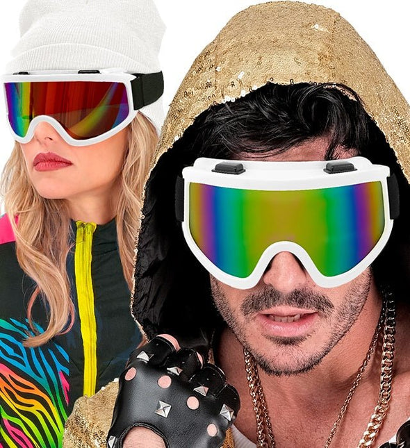 Ski Bril 80s Wit van Widmann koop je bij Partywinkel
