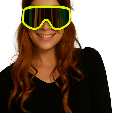 Skibril Neon Geel van Partychimp koop je bij Partywinkel