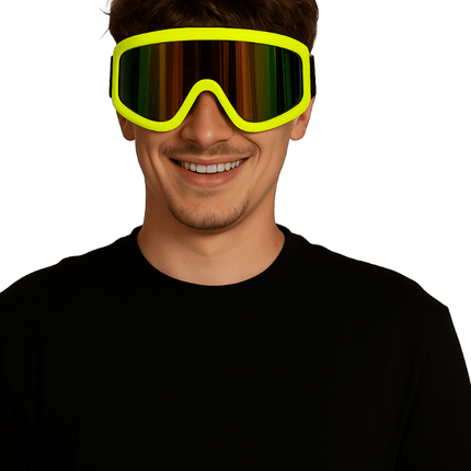 Skibril Neon Geel van Partychimp koop je bij Partywinkel