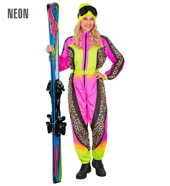 Skier/Snowboarder Luipaard Roze/Geel Dames van Widmann koop je bij Partywinkel