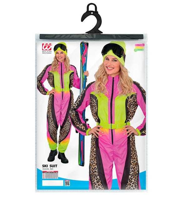 Skier/Snowboarder Luipaard Roze/Geel Dames van Widmann koop je bij Partywinkel