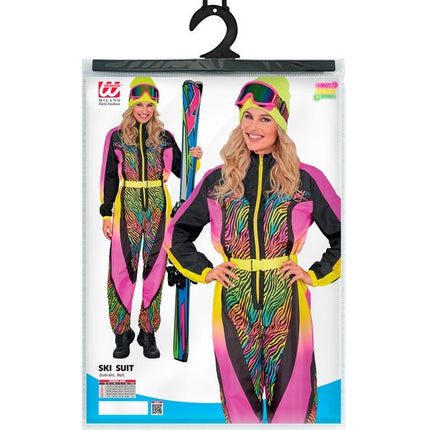 Skier/Snowboarder Zebra Roze geel Multi Dames van Widmann koop je bij Partywinkel