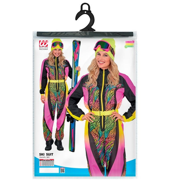 Skier/Snowboarder Zebra Roze geel Multi Dames van Widmann koop je bij Partywinkel
