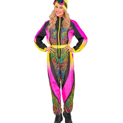 Skier/Snowboarder Zebra Roze geel Multi Dames van Widmann koop je bij Partywinkel
