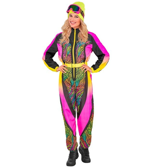 Skier/Snowboarder Zebra Roze geel Multi Dames van Widmann koop je bij Partywinkel