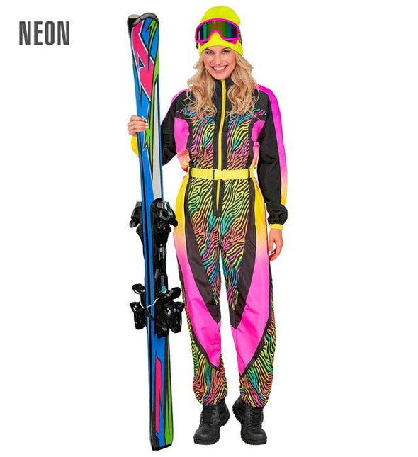 Skier/Snowboarder Zebra Roze geel Multi Dames van Widmann koop je bij Partywinkel
