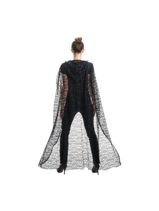 Schedel Cape Met Capuchon Zwart 145cm