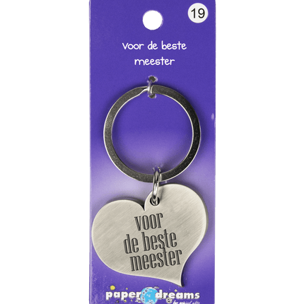 Sleutelhanger Beste Meester 10cm van Paper Dreams koop je bij Partywinkel