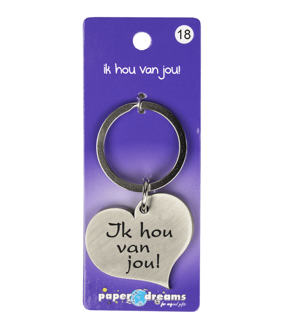 Sleutelhanger Hart Ik Hou Van Jou 10cm van Paper Dreams koop je bij Partywinkel