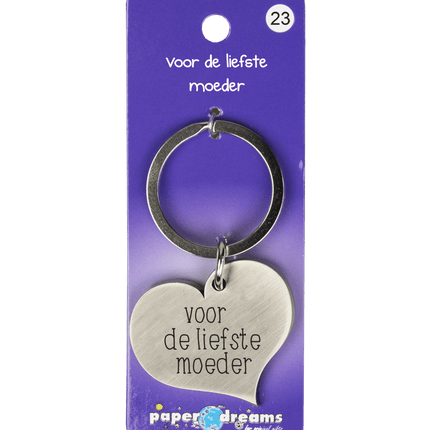 Sleutelhanger Liefste Moeder 10cm van Paper Dreams koop je bij Partywinkel