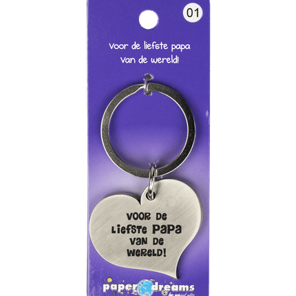 Sleutelhanger Papa 10cm van Paper Dreams koop je bij Partywinkel