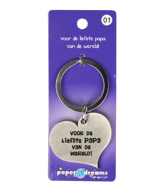 Sleutelhanger Papa 10cm van Paper Dreams koop je bij Partywinkel