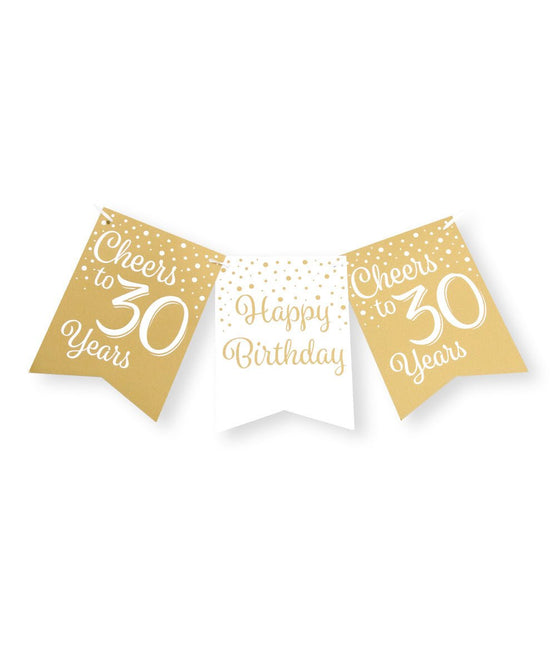 Slinger 30 Jaar Goud Wit 6m van Paper Dreams koop je bij Partywinkel