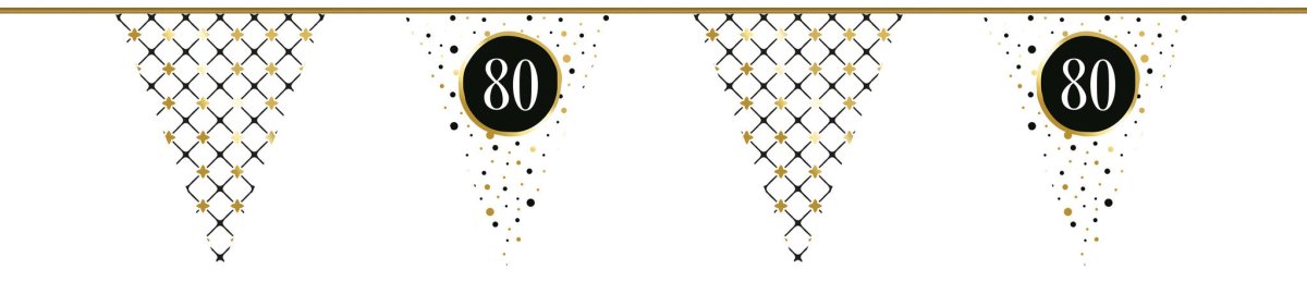 Slinger 80 Jaar Goud Zwart 6m van Haza Witbaard koop je bij Partywinkel