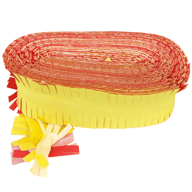 Slinger Crepe Rood Wit Geel Brandvertragend 24m van WeFiesta koop je bij Partywinkel