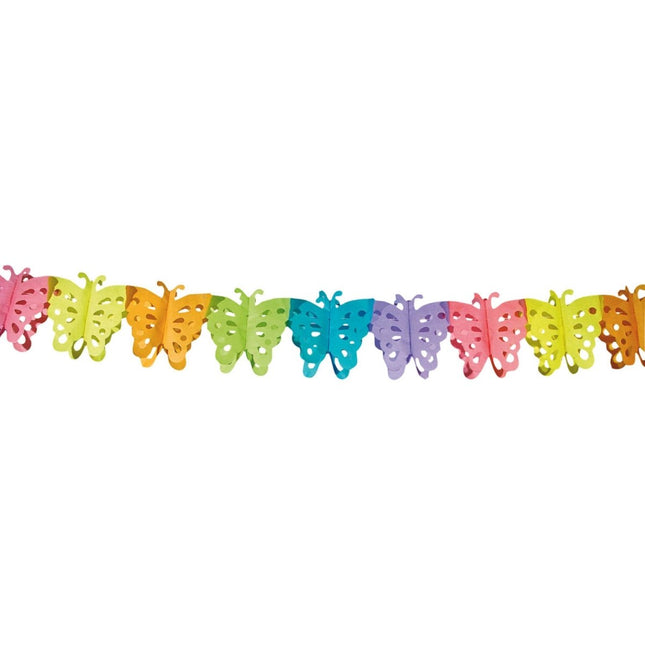 Slinger Papier Vlinder Meerkleurig - 6 meter van Folat koop je bij Partywinkel