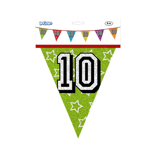 Slingers 10 Jaar Glitter 8m van Boland koop je bij Partywinkel