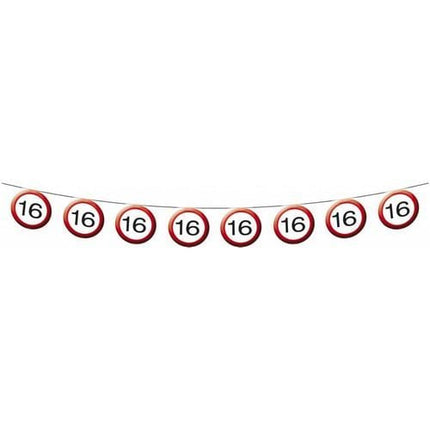 Slingers 16 Jaar Verkeersbord 12m van Folat koop je bij Partywinkel