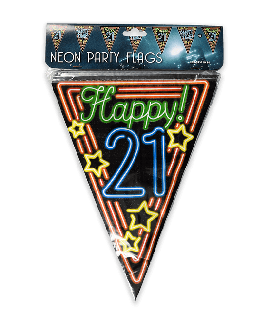 Slingers 21 Jaar Neon 10m van Paper Dreams koop je bij Partywinkel