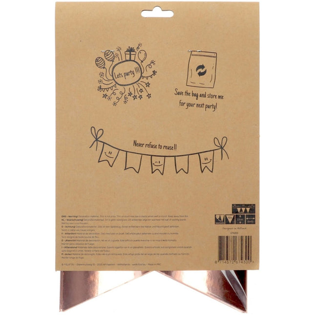 Slingers 30 Jaar Rose Goud 6m van Folat koop je bij Partywinkel